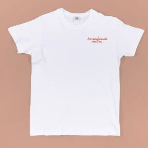 t-shirt ricamata tremendamente cretina bianca unisex ueila milano