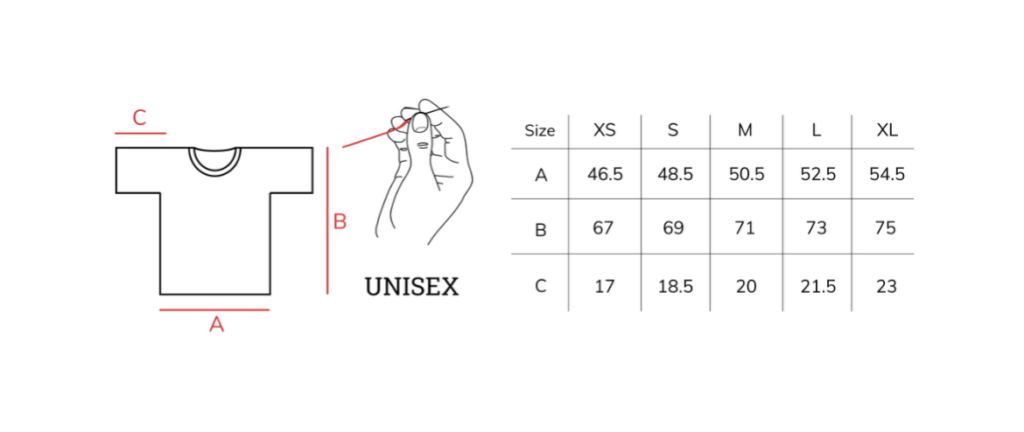 tabella taglie t shirt da 11-06-23